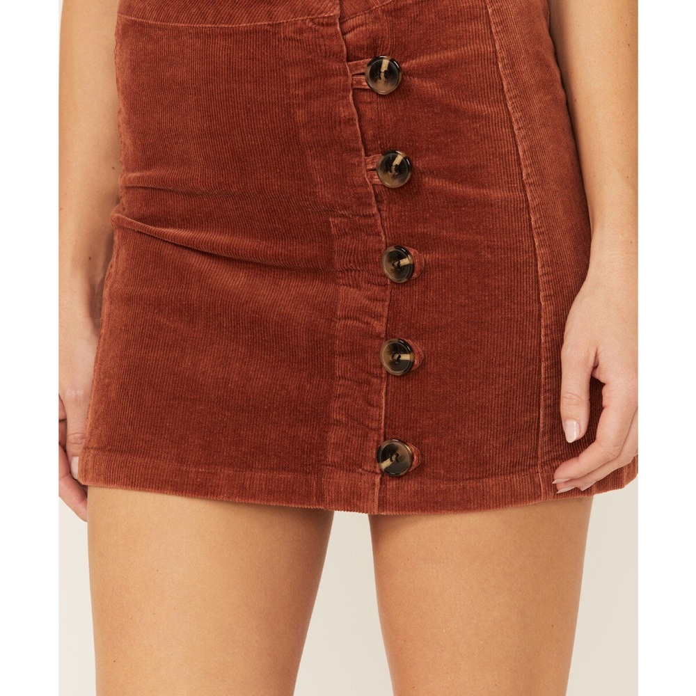Wishlist Corduroy Mini Skirt in Rust